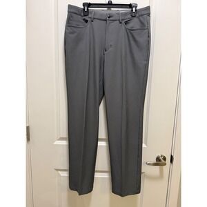 Greg Norman Mens Gray Golf Pants 34x32 Performance Stretch Straight Leg Shark
